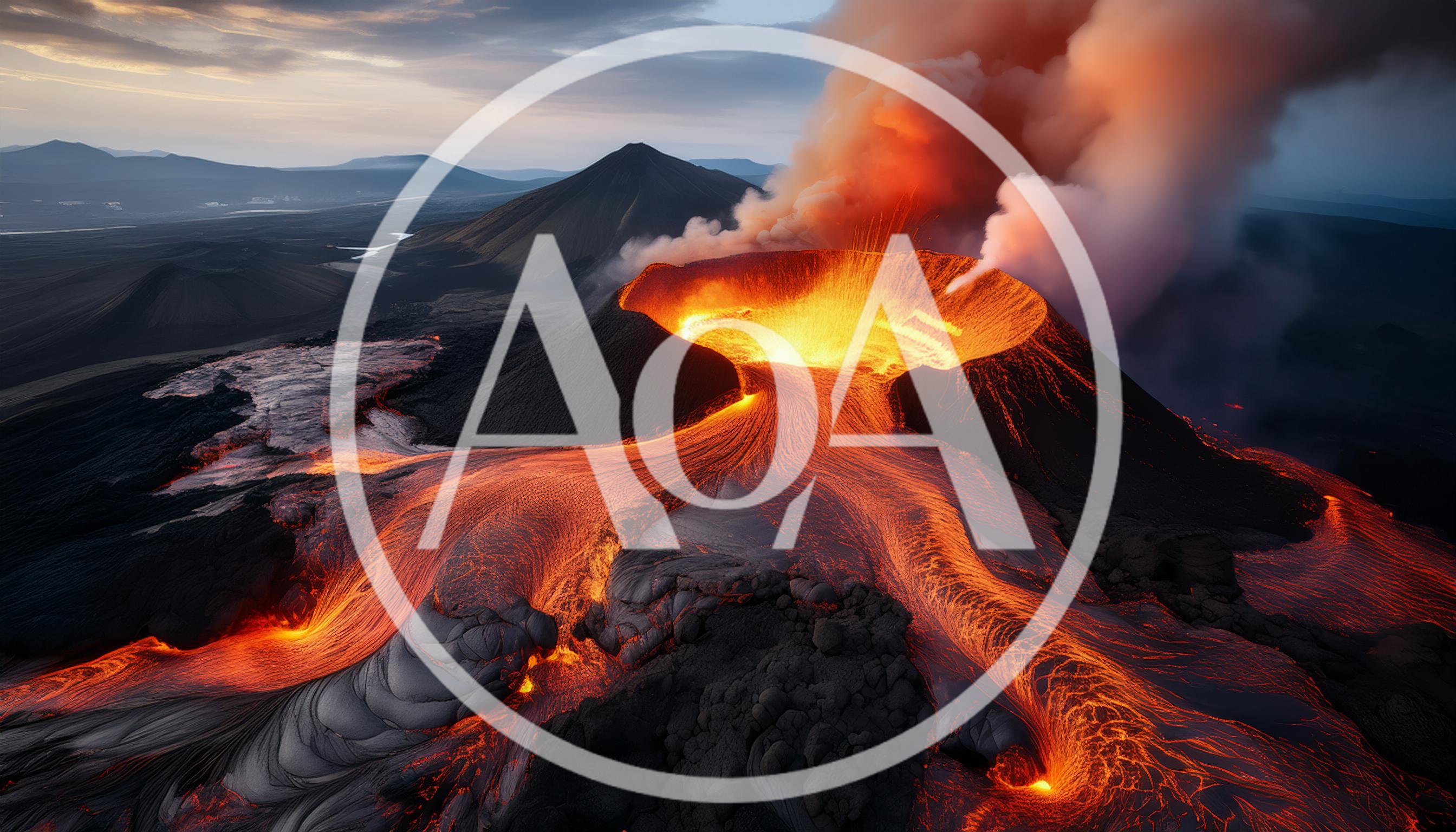 Aerial View Of An Active Volcanic Eruption