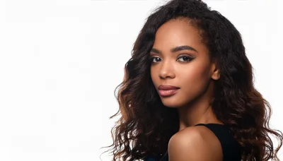 Portrait Of A Beautiful Young Woman With Wavy Hair