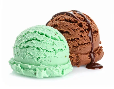 Mint and Chocolate Ice Cream Scoops