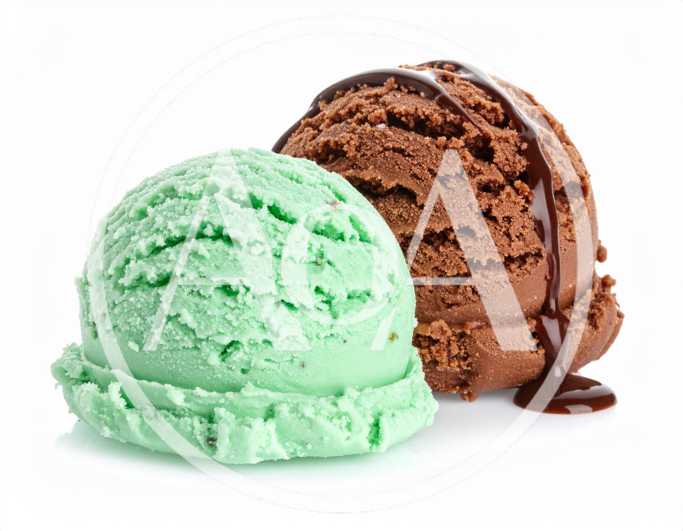 Mint and Chocolate Ice Cream Scoops
