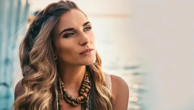 Portrait Of A Beautiful Woman With Bohemian Jewelry
