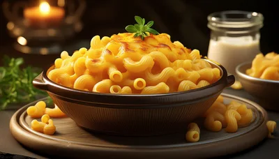 Bowl Of Baked Macaroni And Cheese