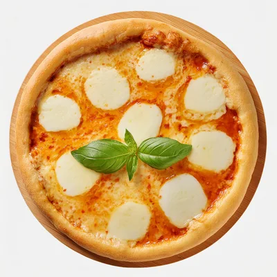 Fresh Margherita Pizza on Wooden Serving Board