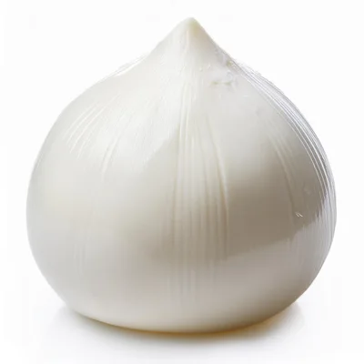 Single Peeled White Onion Isolated On White Background
