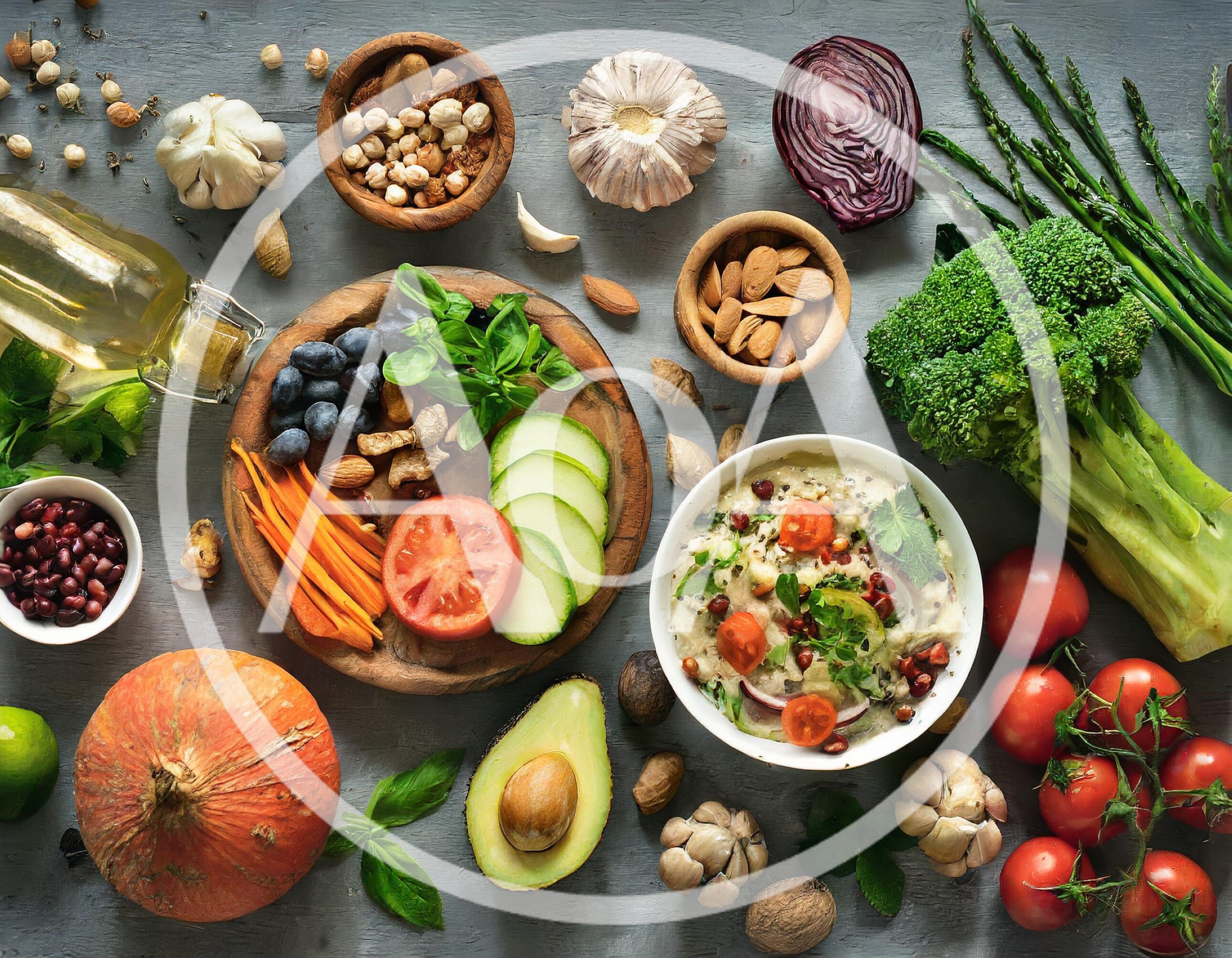 Healthy Vegan Food Ingredients Flat Lay