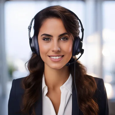 Professional Customer Service Representative Wearing Headset