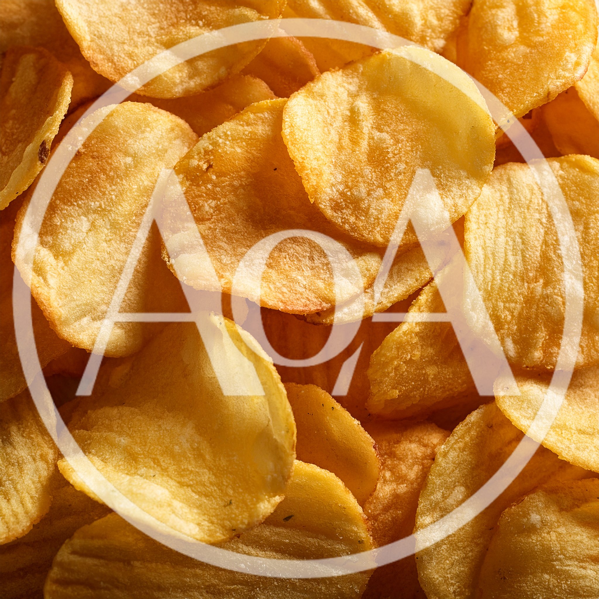 Close Up Of Crispy Golden Potato Chips
