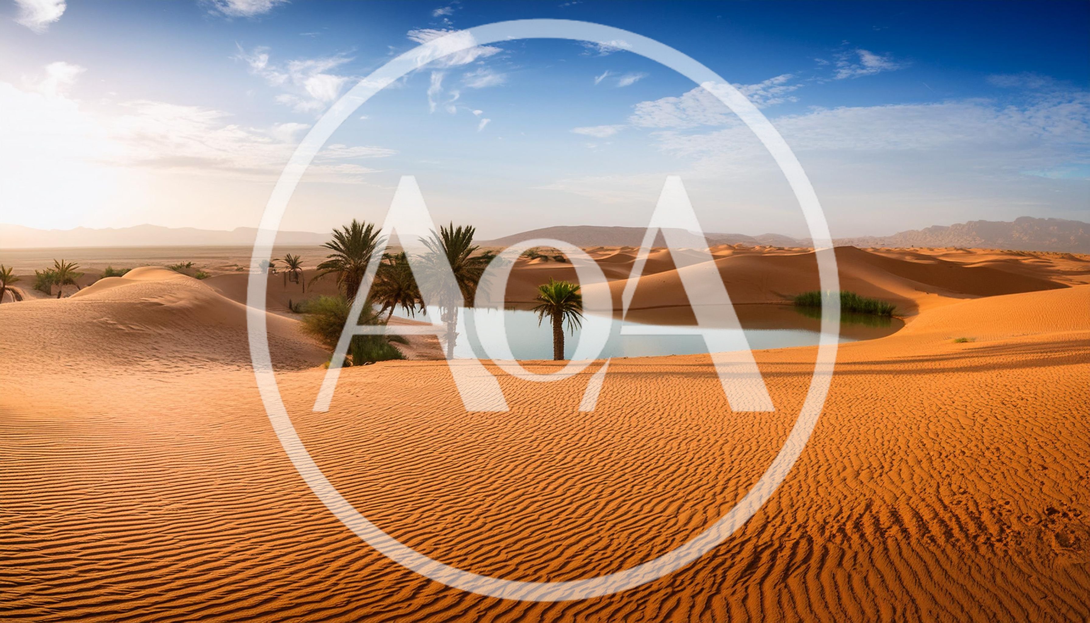 Oasis With Palm Trees In The Sahara Desert