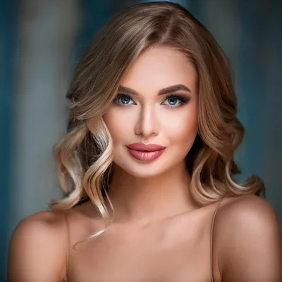 Portrait Of A Beautiful Blonde Woman With Glamorous Makeup