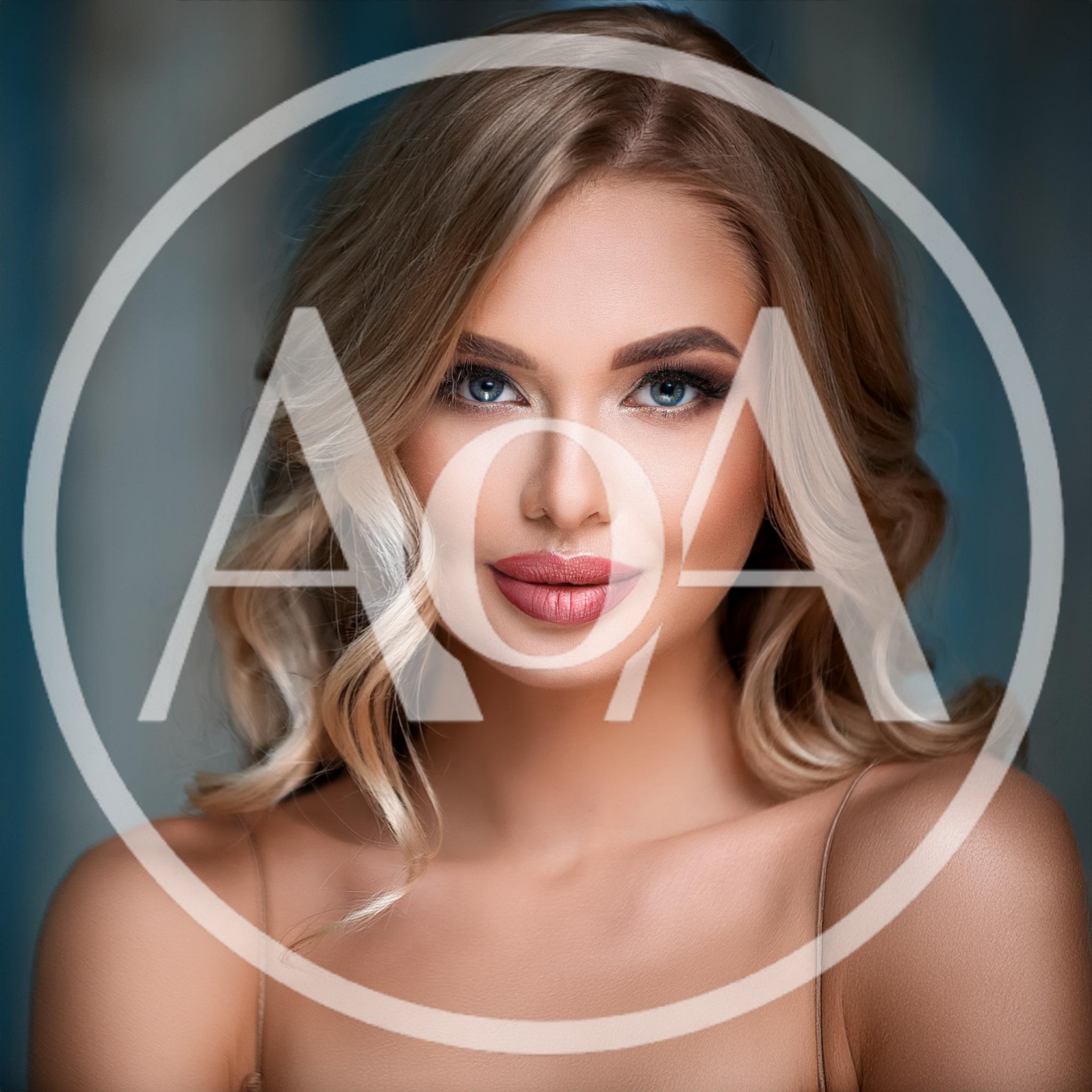 Portrait Of A Beautiful Blonde Woman With Glamorous Makeup