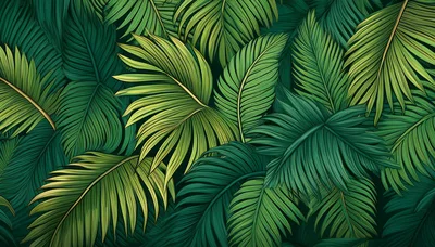 Tropical Palm Leaf Pattern Background