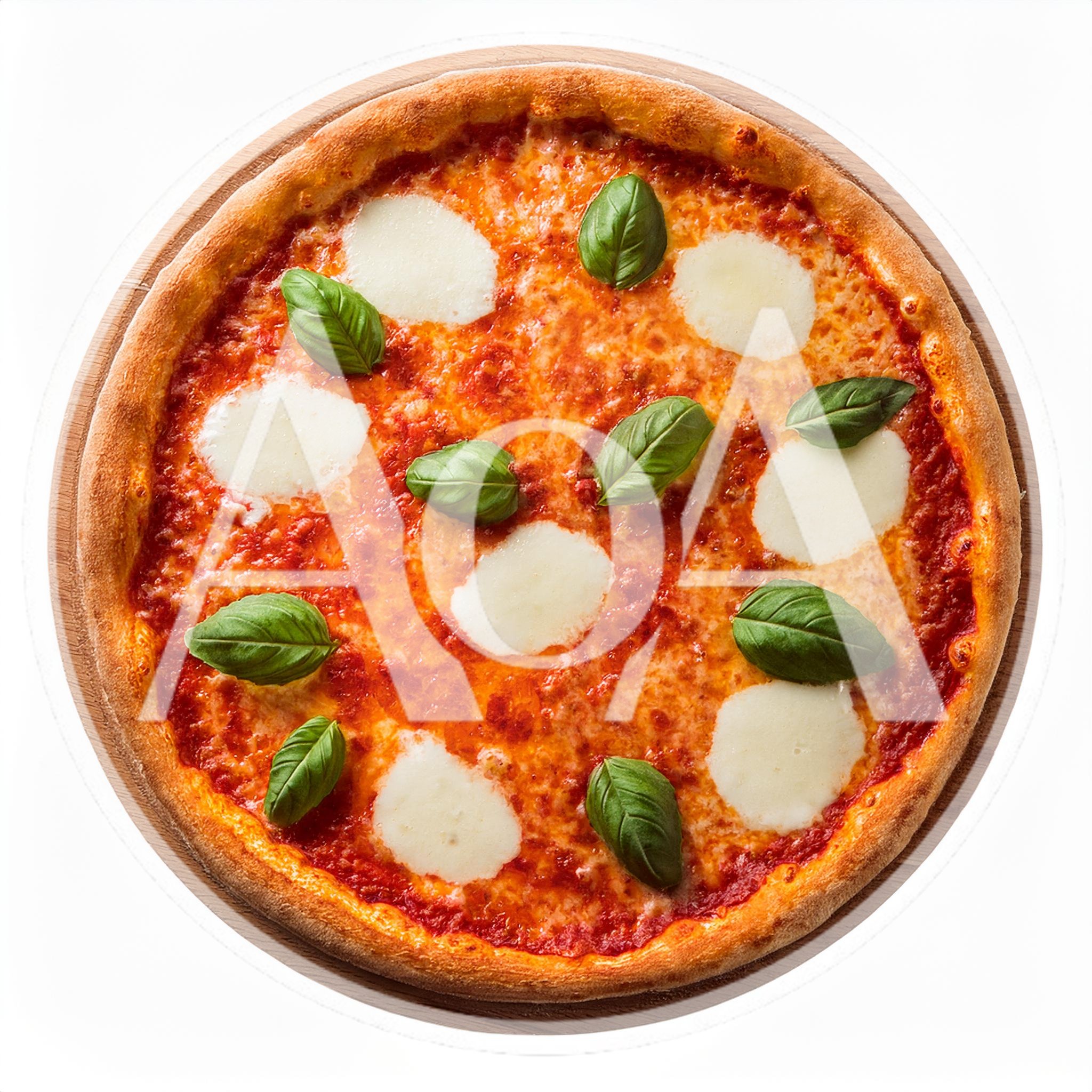 Fresh Margherita Pizza On A Wooden Serving Board