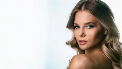 Portrait Of A Beautiful Young Woman With Wavy Hair