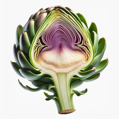 Cross Section Of A Fresh Globe Artichoke