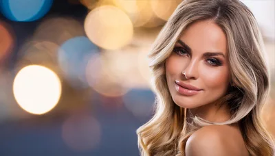 Portrait Of A Beautiful Blonde Woman With Soft Makeup