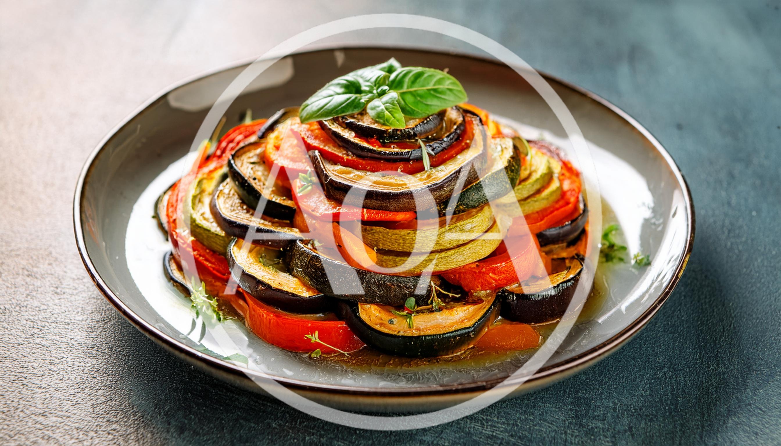 Ratatouille Vegetable Dish Served on a Plate