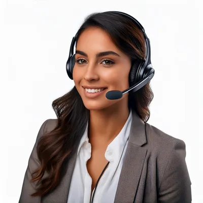 Professional Customer Service Representative Wearing Headset