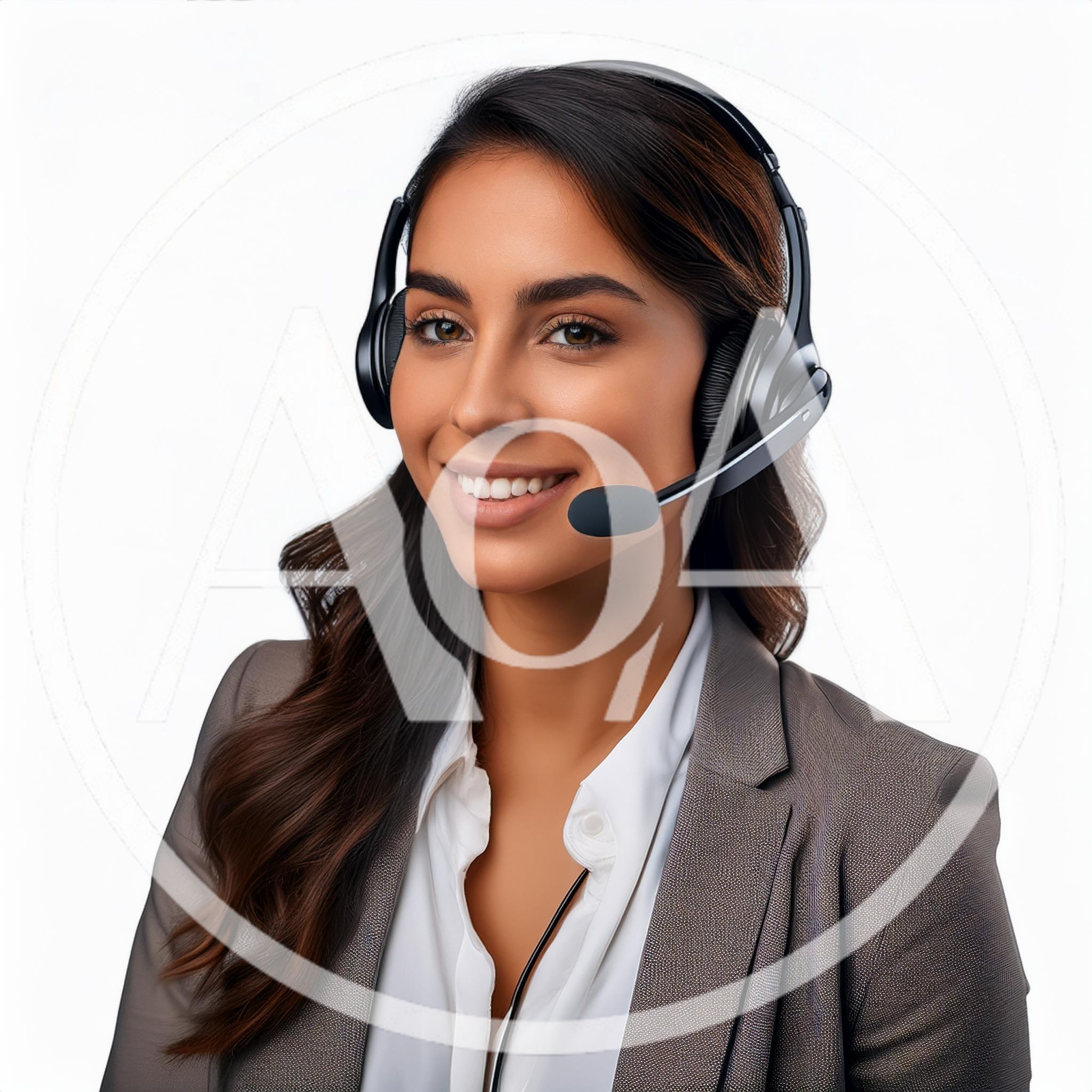 Professional Customer Service Representative Wearing Headset