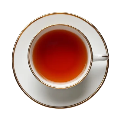 Top Down View Of A Tea Cup On Saucer