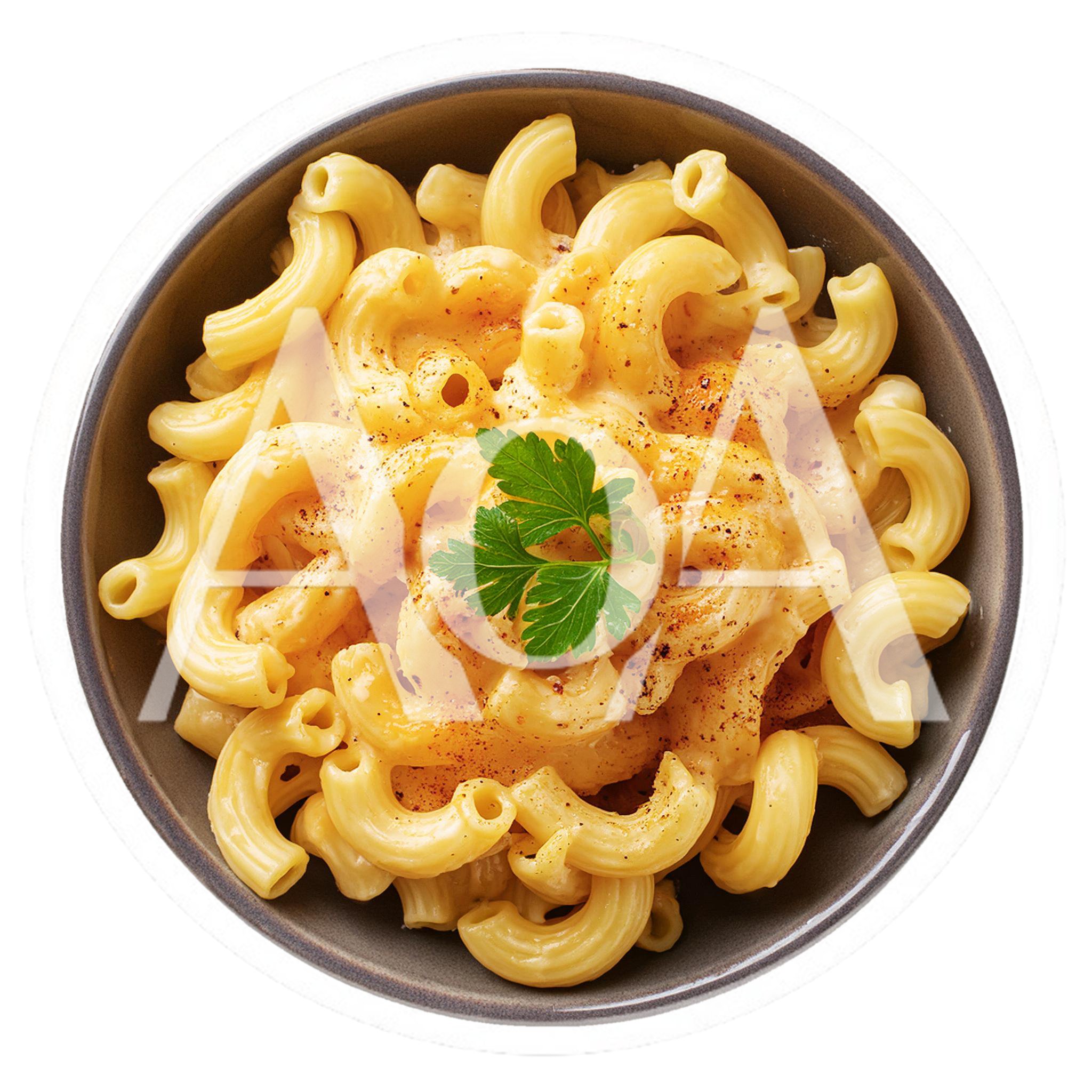 Bowl Of Creamy Macaroni And Cheese With Parsley