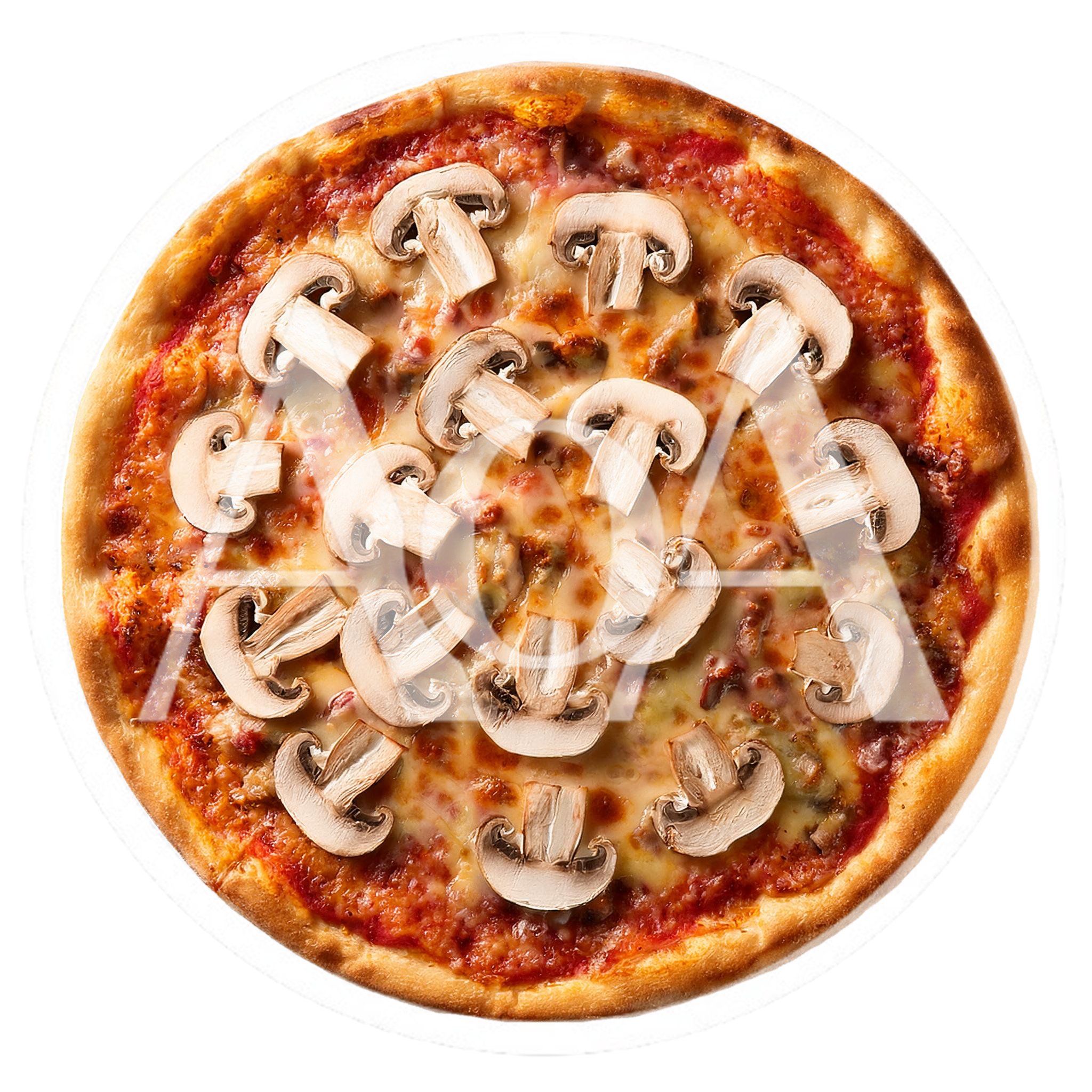 Fresh Mushroom Pizza Isolated On White Background