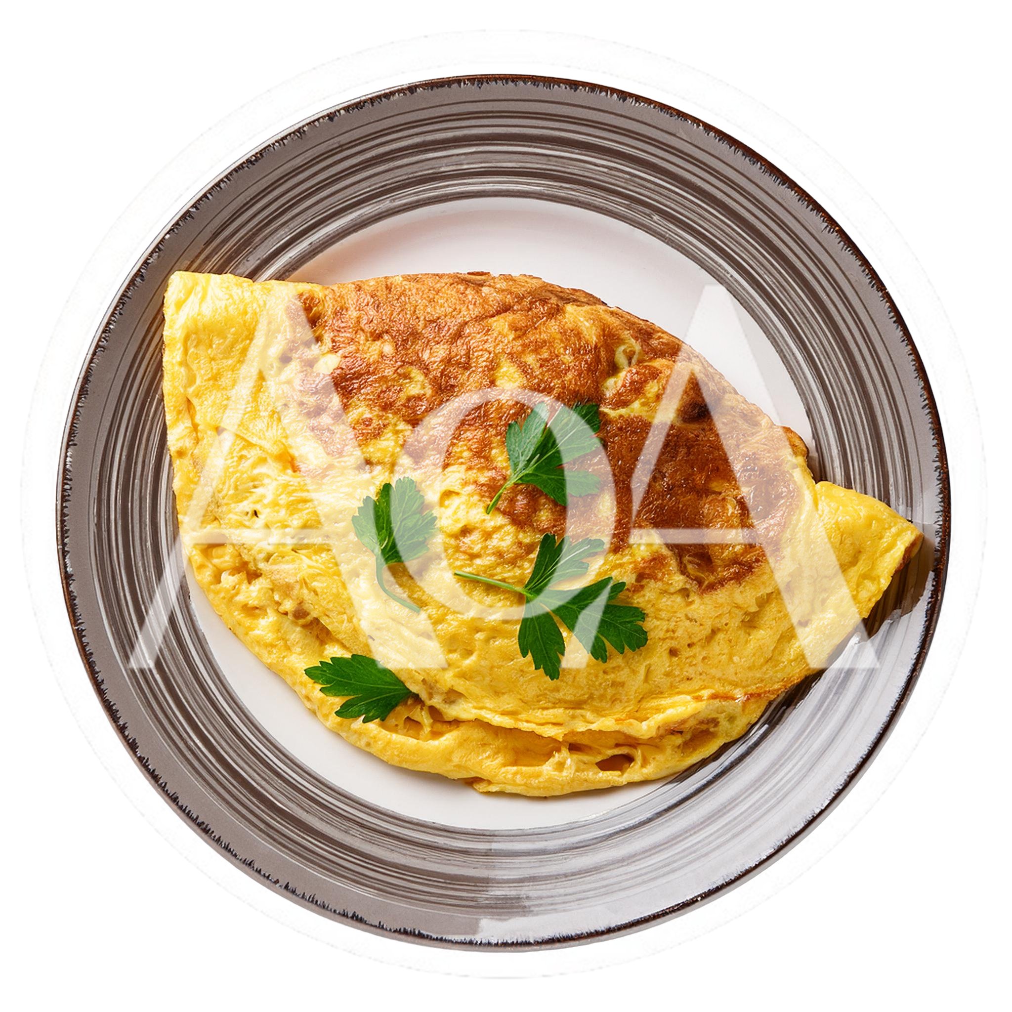 Freshly Cooked Omelet Served On A Decorative Plate