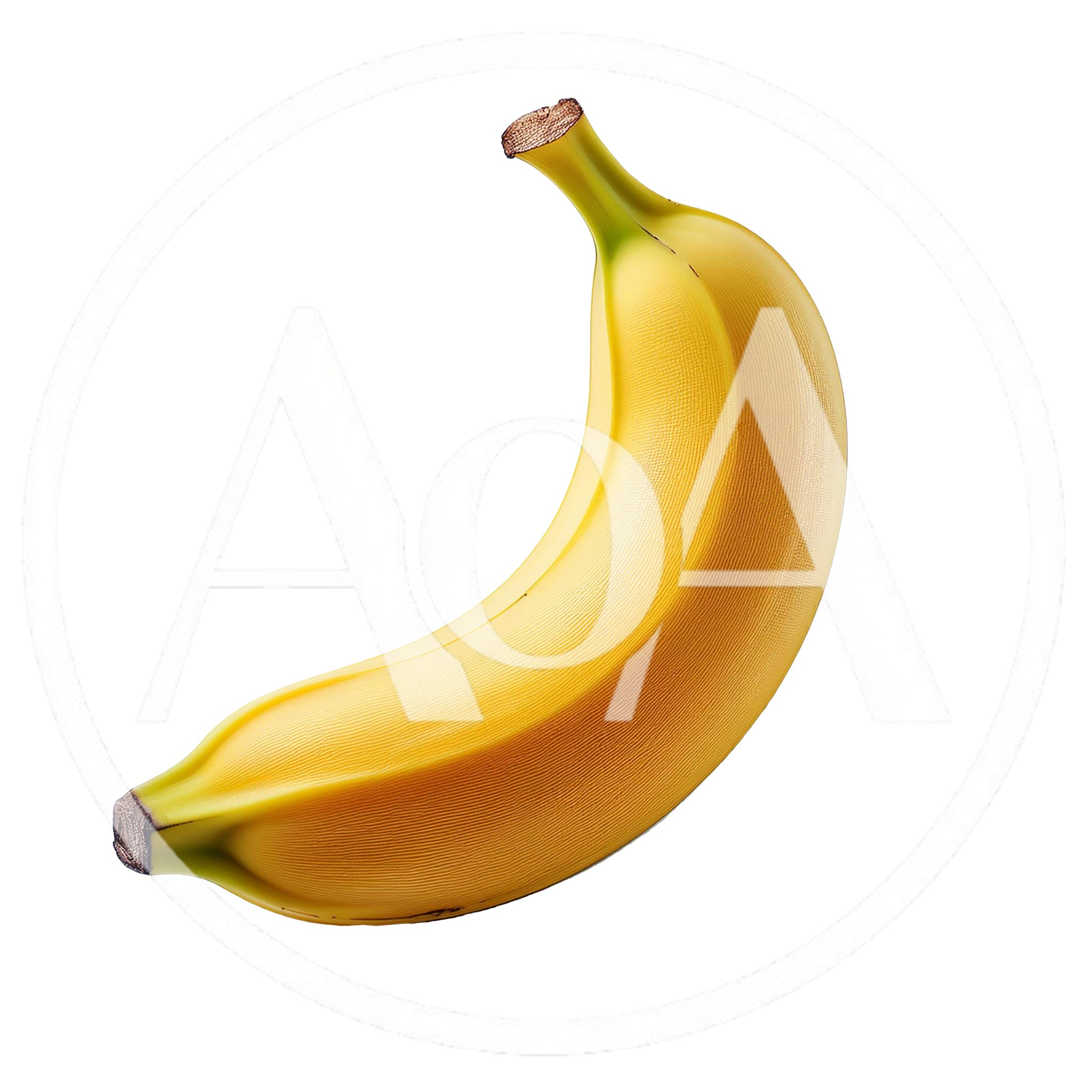 Single Ripe Yellow Banana Isolated On White Background