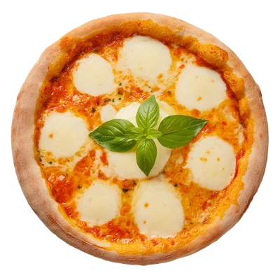 Fresh Margherita Pizza With Basil Leaves
