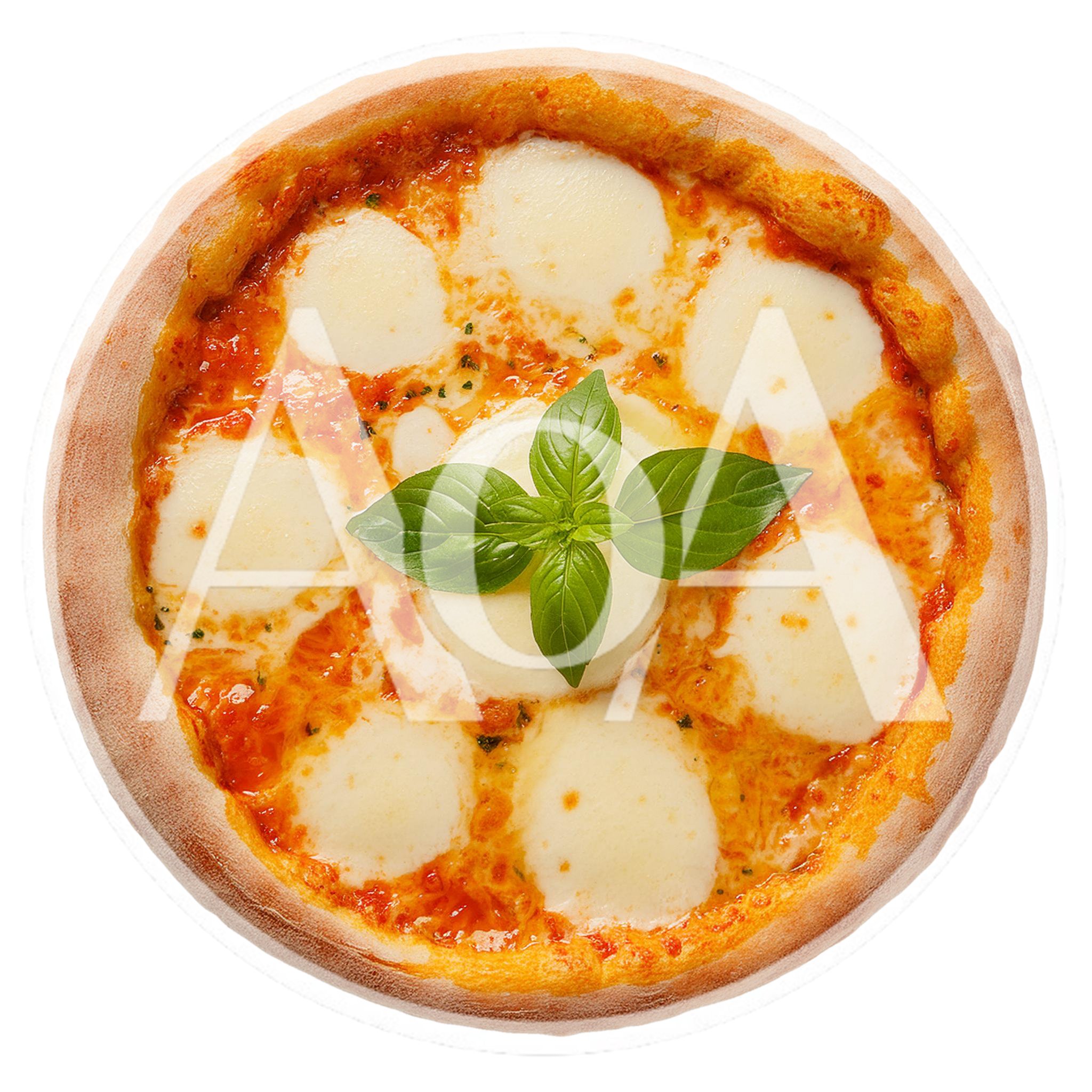 Fresh Margherita Pizza With Basil Leaves