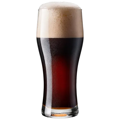 Glass Of Dark Beer With Thick Foam Head