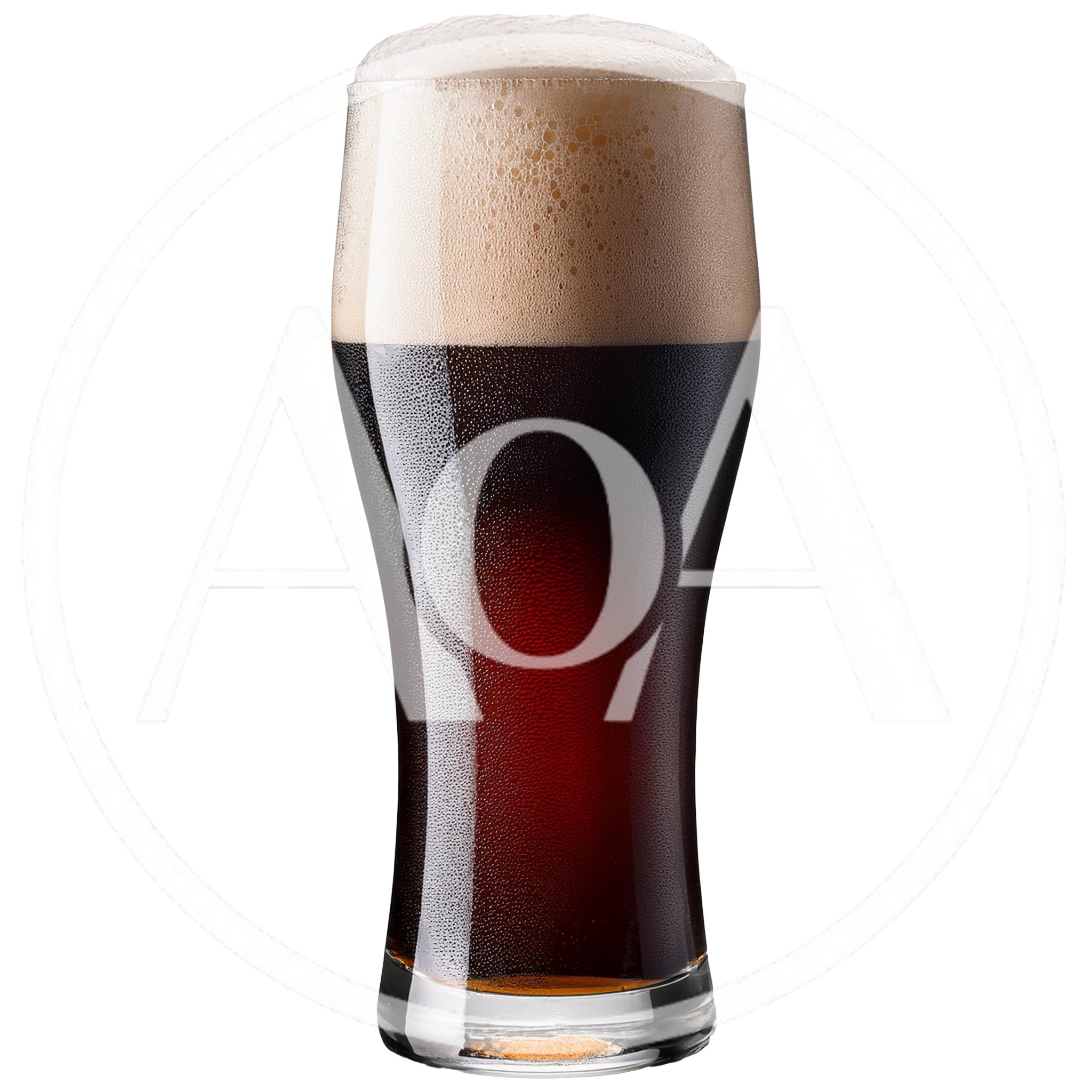 Glass Of Dark Beer With Thick Foam Head
