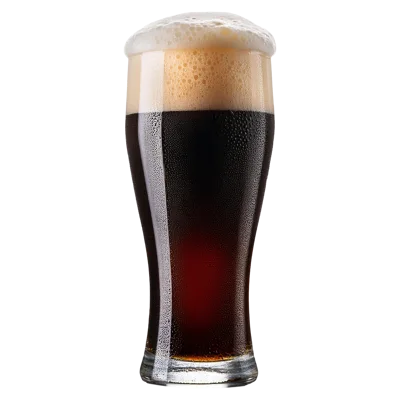 Glass Of Dark Beer With Frothy Head