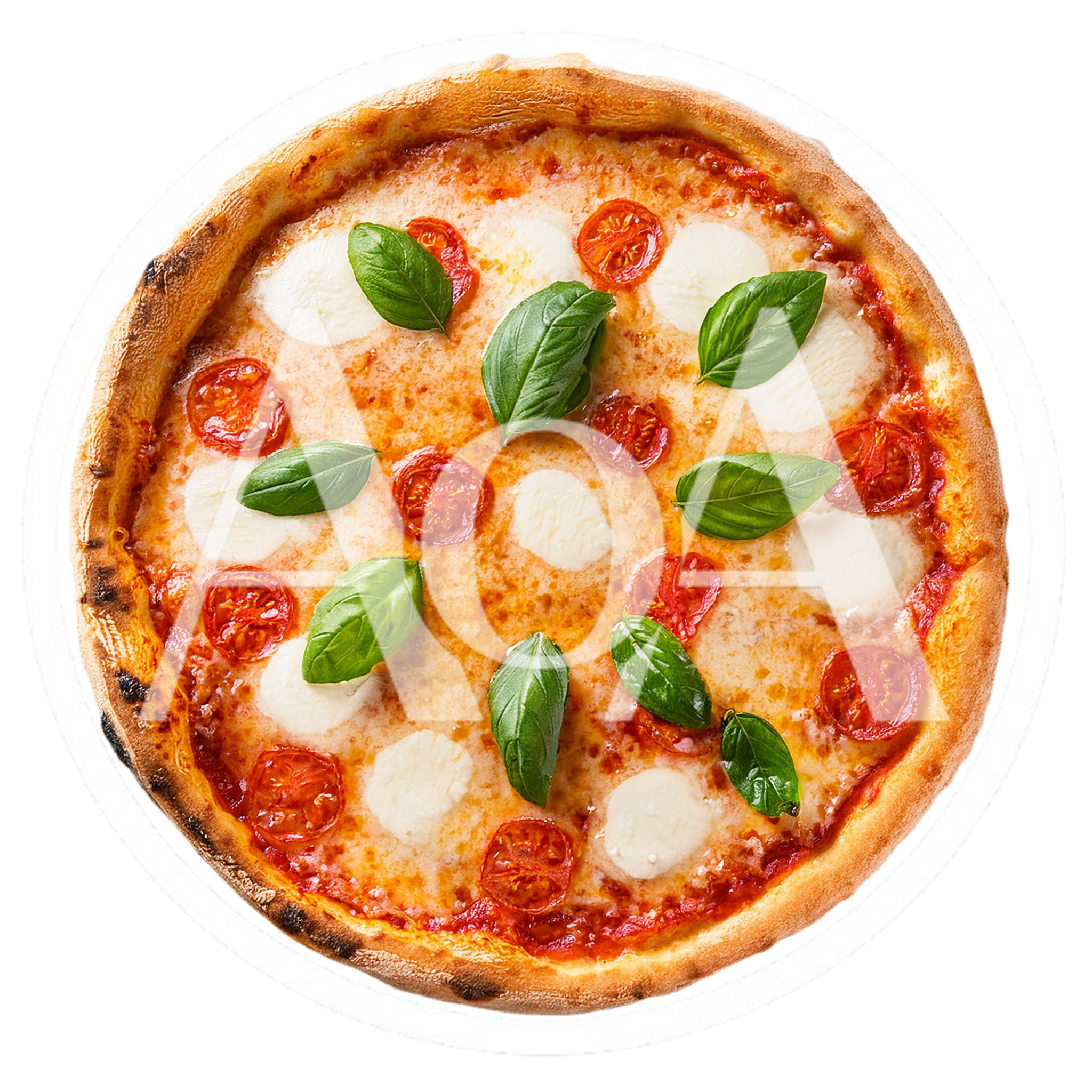 Fresh Margherita Pizza With Basil And Cherry Tomatoes