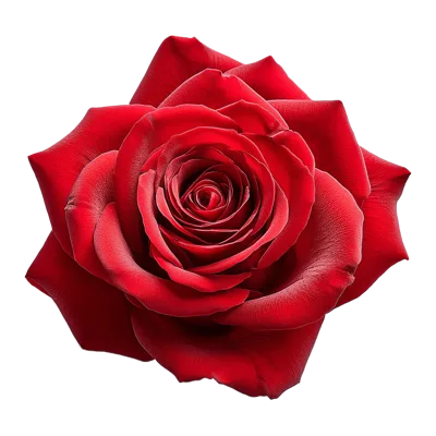 Single Vibrant Red Rose Bloom Isolated On White