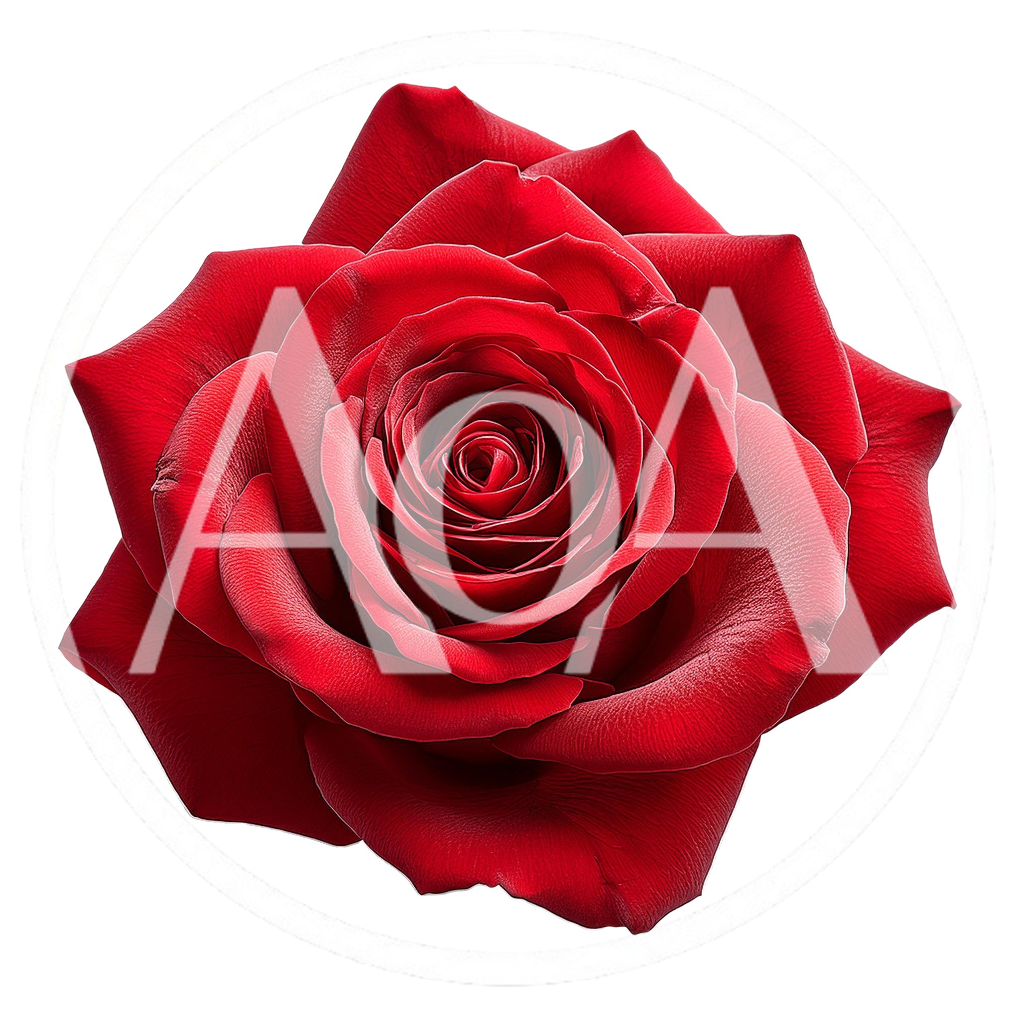 Single Vibrant Red Rose Bloom Isolated On White