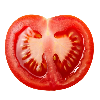 Fresh Red Tomato Slice Isolated On White Background