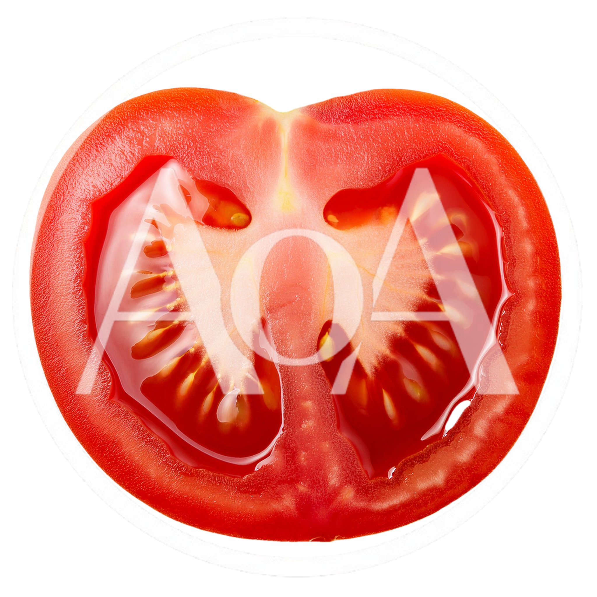 Fresh Red Tomato Slice Isolated On White Background