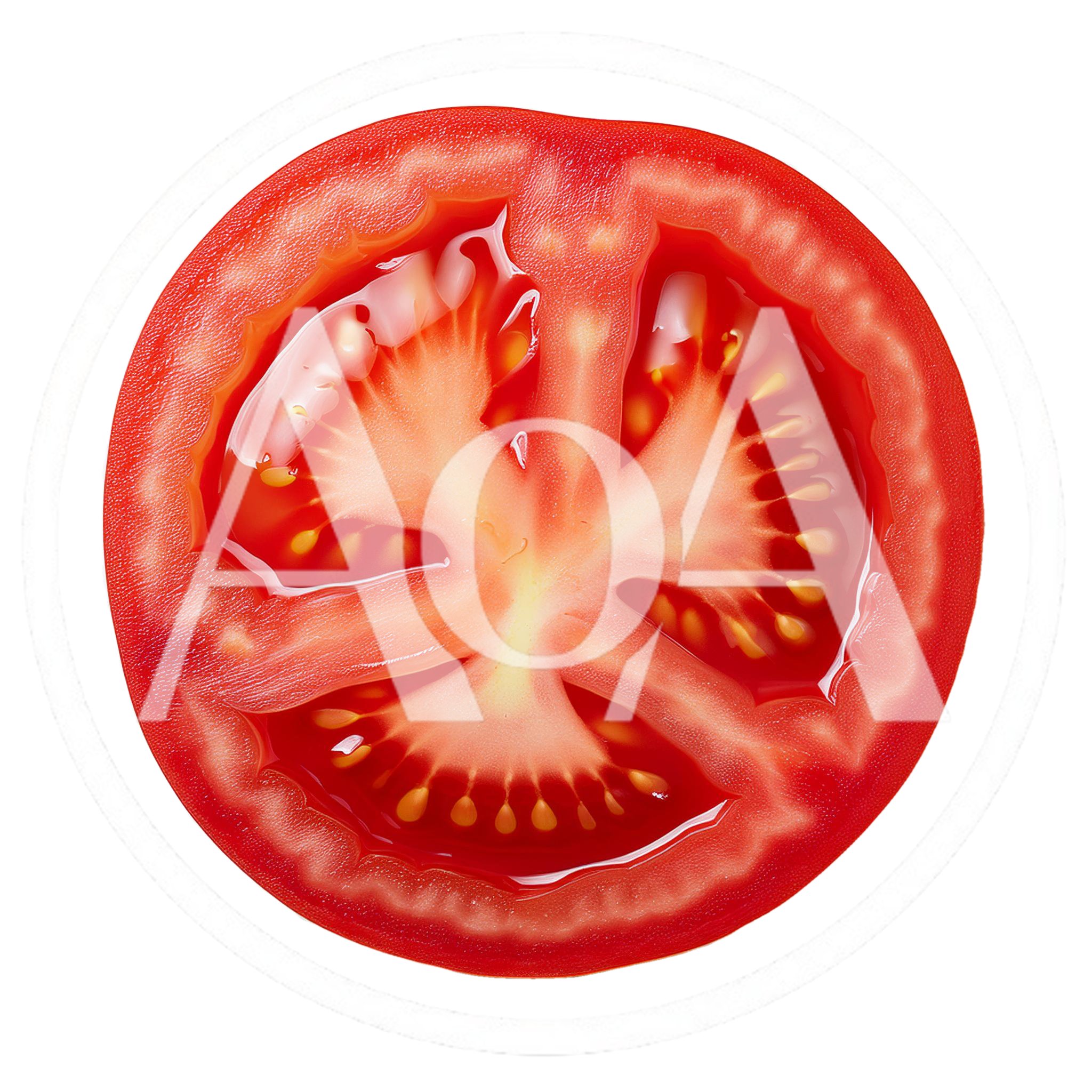 Fresh Red Tomato Slice Isolated On White Background