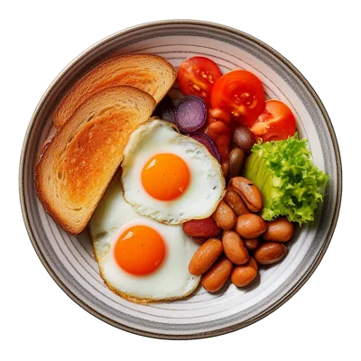 Top Down View Of A Traditional English Breakfast