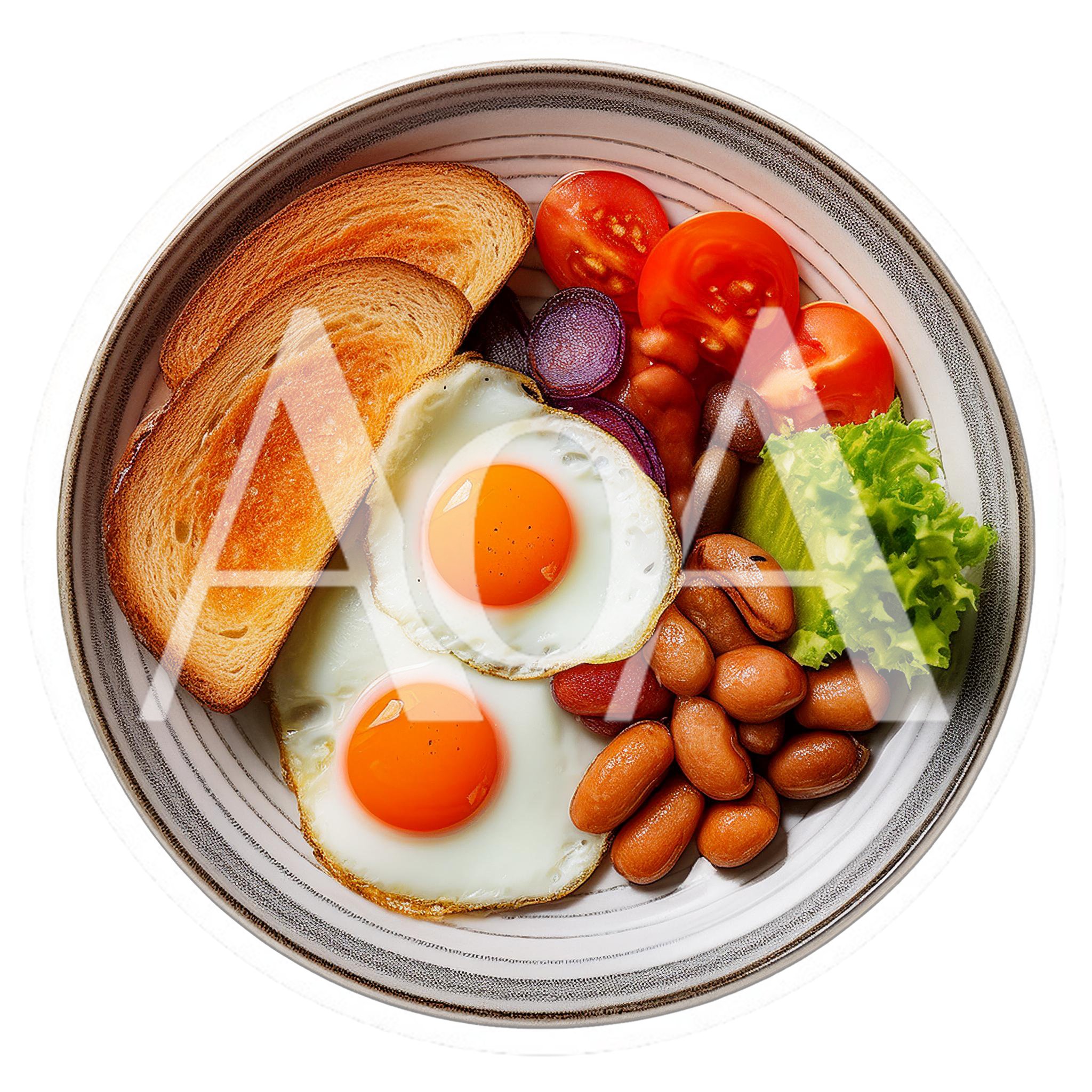 Top Down View Of A Traditional English Breakfast