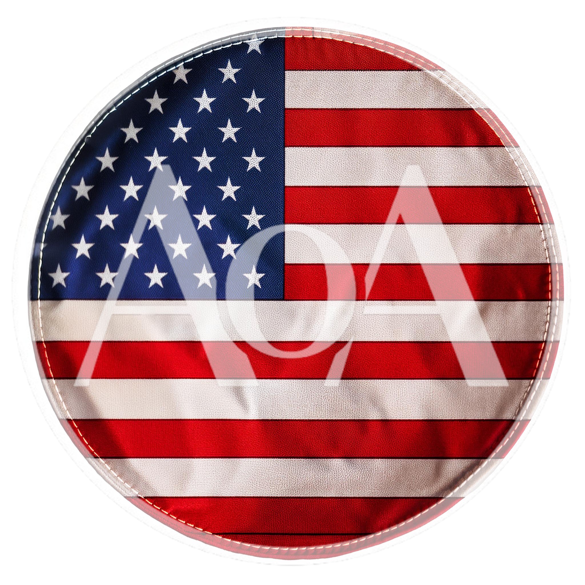 Circular American Flag Patch With Stitched Border