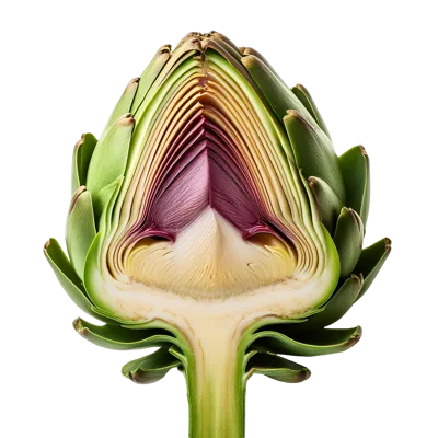 Cross Section Of A Fresh Green Artichoke