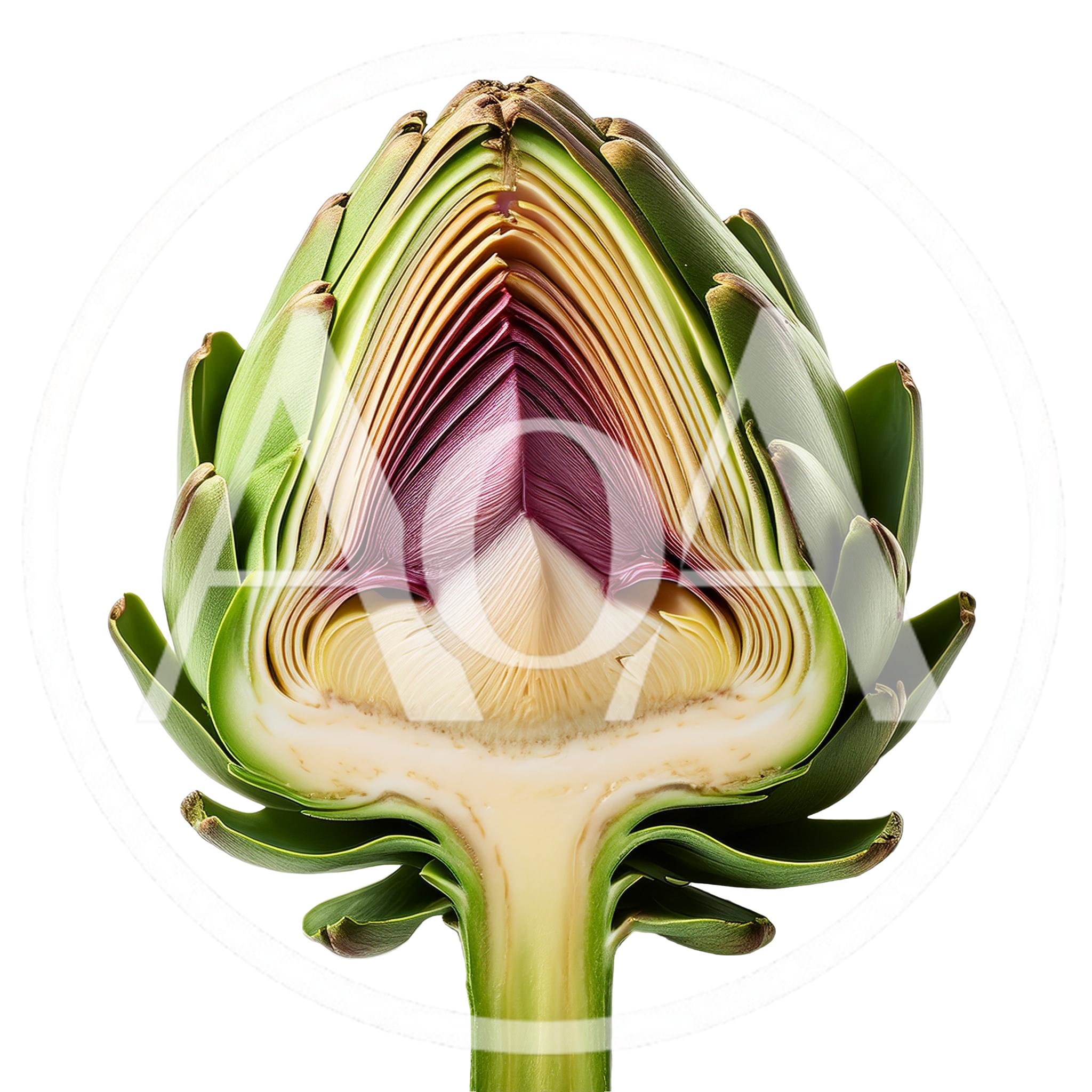 Cross Section Of A Fresh Green Artichoke