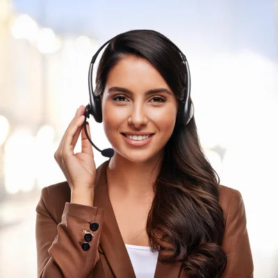 Professional Customer Service Representative Wearing A Headset