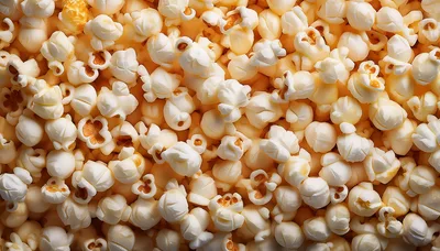 Close Up View Of Freshly Popped Buttery Popcorn