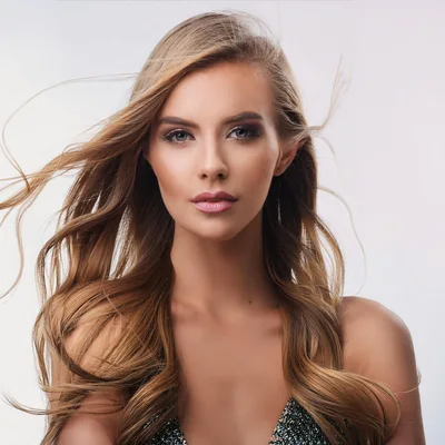 Portrait Of A Beautiful Woman With Flowing Hair