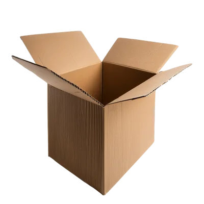 Open Brown Cardboard Box Isolated On White Background