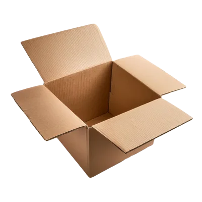 Open Empty Cardboard Box Isolated On White Background