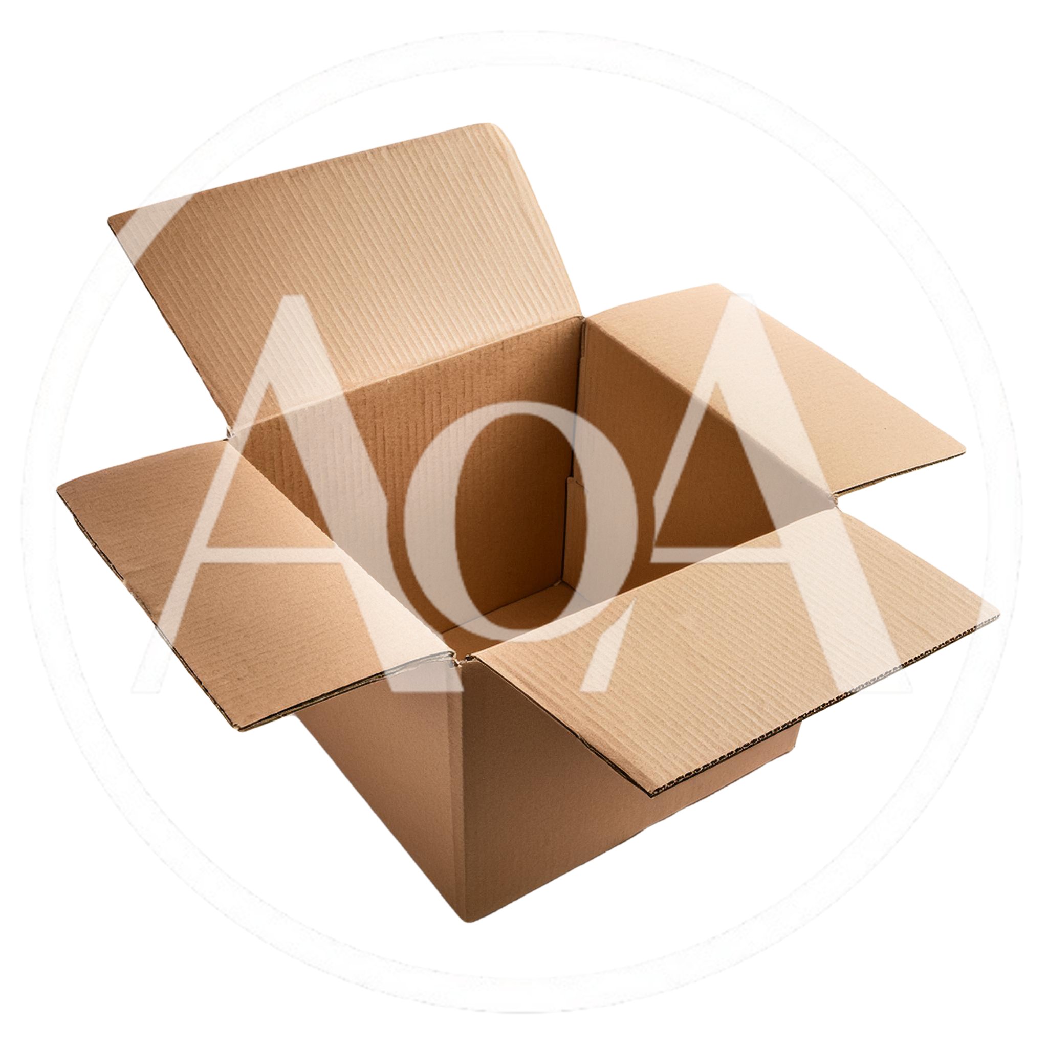Open Empty Cardboard Box Isolated On White Background