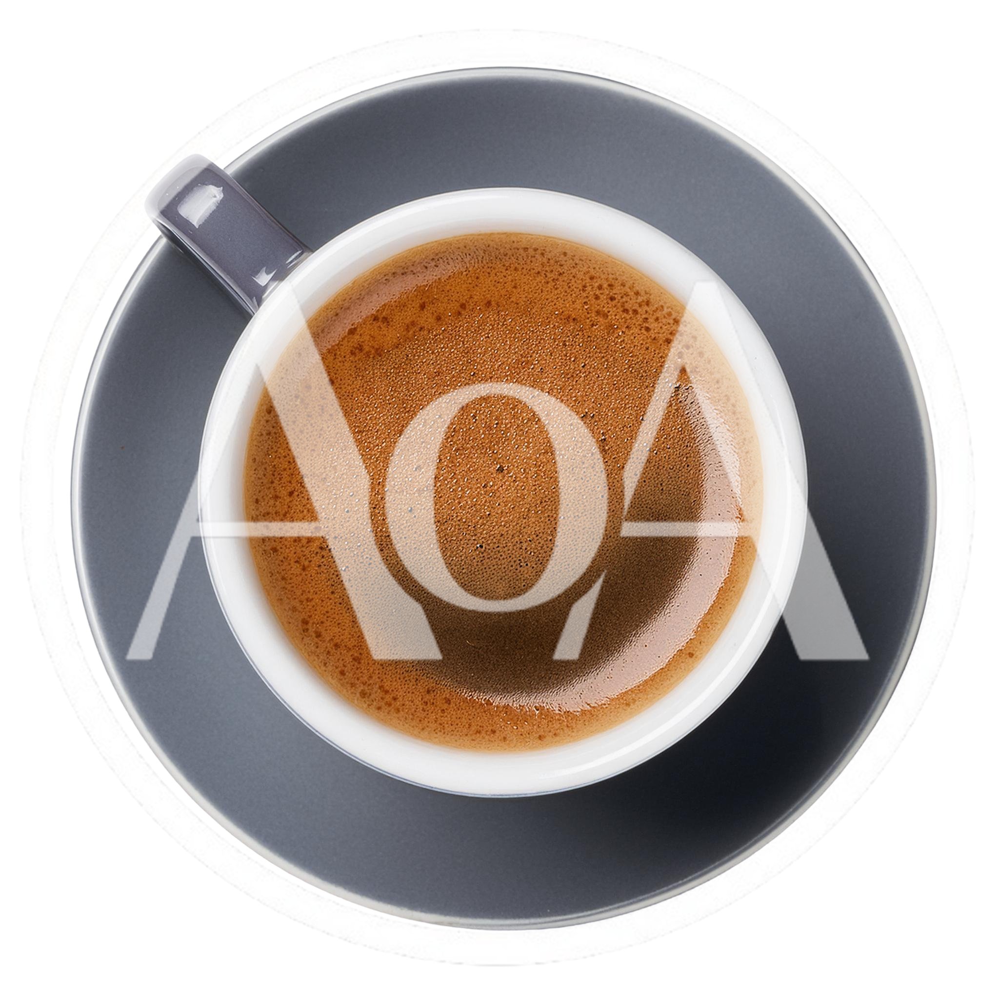 Top View Of Espresso Coffee In A Grey Cup
